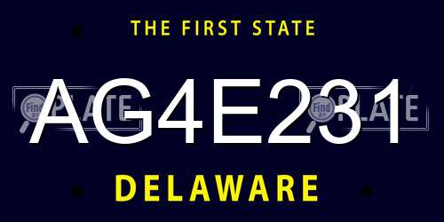 AG4E231 Delaware License Plate