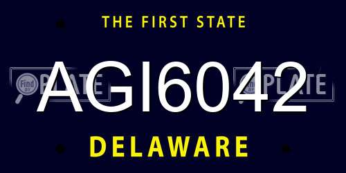 AGI6042 Delaware License Plate