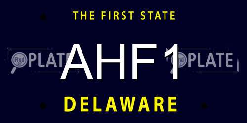 AHF1 Delaware License Plate