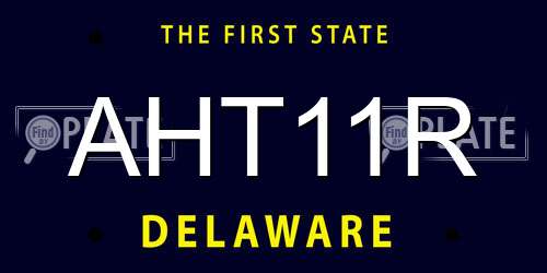 AHT11R Delaware License Plate