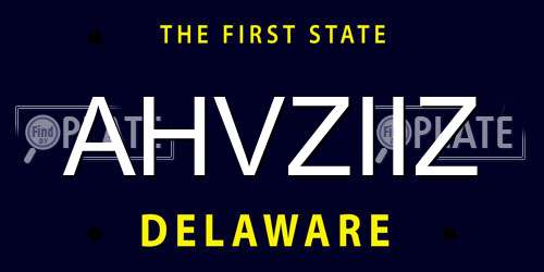 AHVZIIZ Delaware License Plate