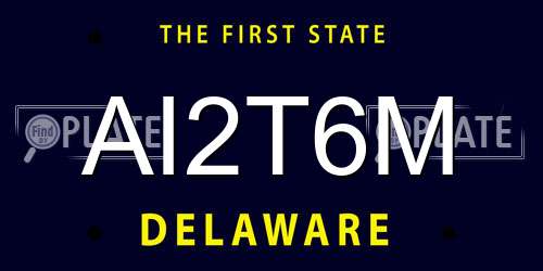 AI2T6M Delaware License Plate