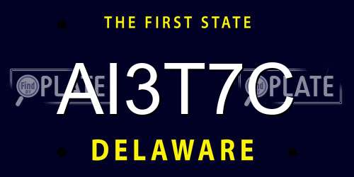 AI3T7C Delaware License Plate