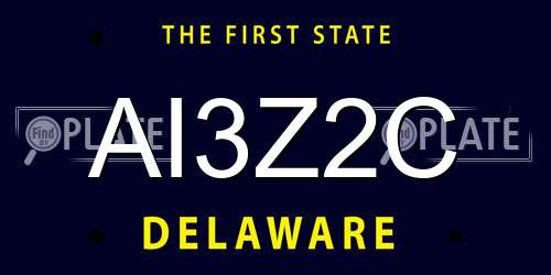 AI3Z2C Delaware License Plate