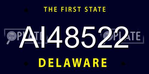 AI48522 Delaware License Plate