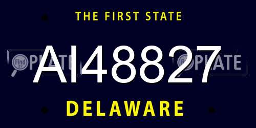 AI48827 Delaware License Plate