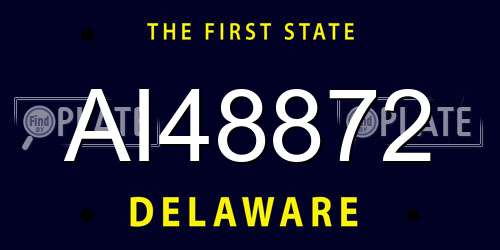 AI48872 Delaware License Plate