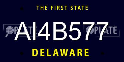 AI4B577 Delaware License Plate