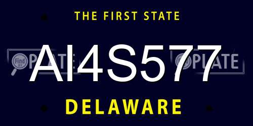 AI4S577 Delaware License Plate