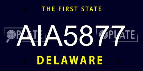 AIA5877 Delaware License Plate