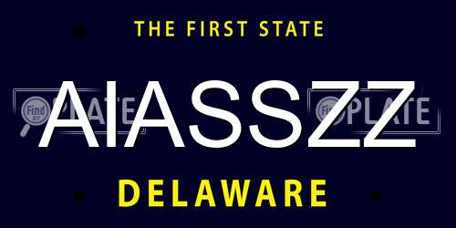 AIASSZZ Delaware License Plate