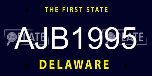 AJB1995 Delaware License Plate