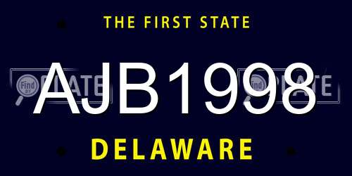 AJB1998 Delaware License Plate