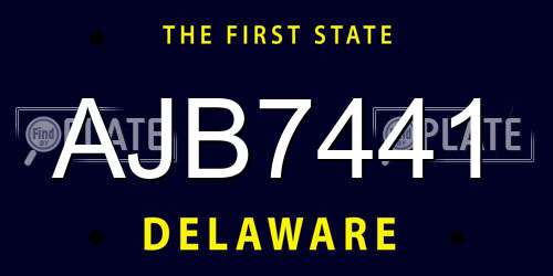 AJB7441 Delaware License Plate