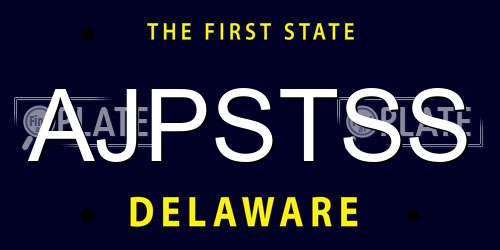 AJPSTSS Delaware License Plate