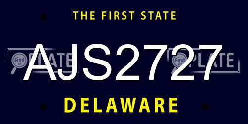AJS2727 Delaware License Plate