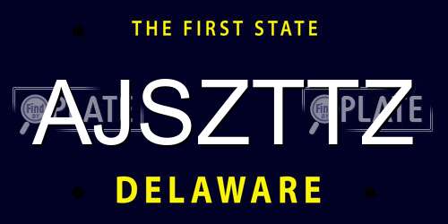 AJSZTTZ Delaware License Plate