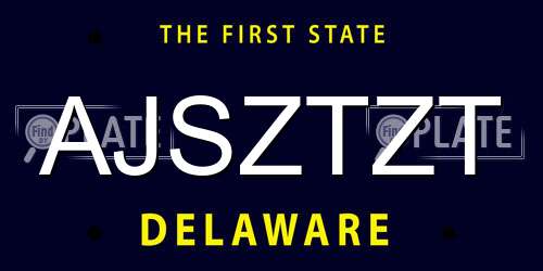 AJSZTZT Delaware License Plate