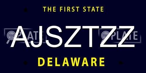 AJSZTZZ Delaware License Plate