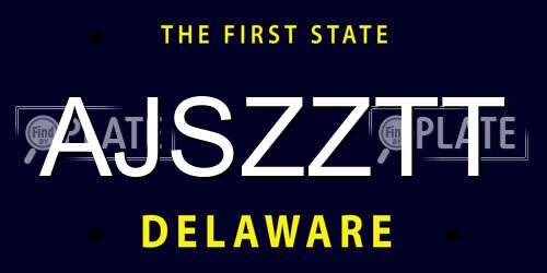 AJSZZTT Delaware License Plate