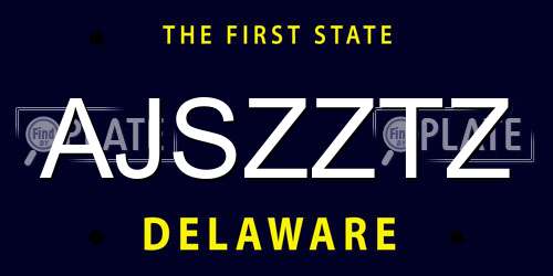 AJSZZTZ Delaware License Plate