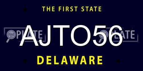 AJTO56 Delaware License Plate