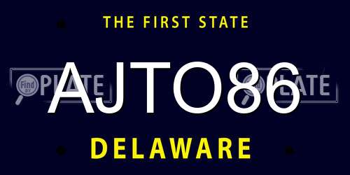 AJTO86 Delaware License Plate