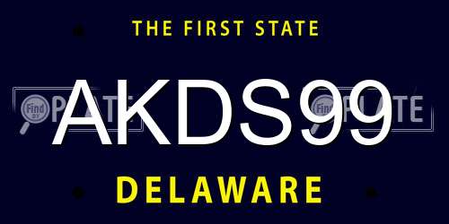 AKDS99 Delaware License Plate