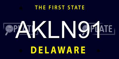 AKLN91 Delaware License Plate