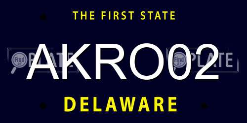 AKRO02 Delaware License Plate