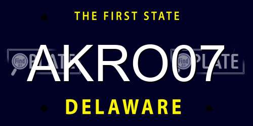 AKRO07 Delaware License Plate