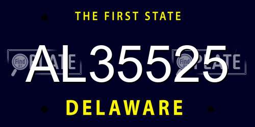 AL35525 Delaware License Plate