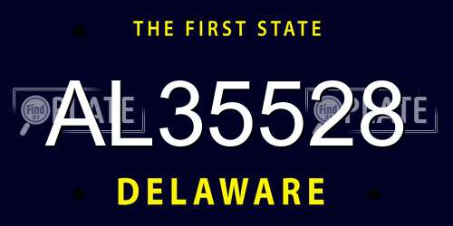 AL35528 Delaware License Plate