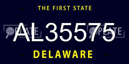 AL35575 Delaware License Plate