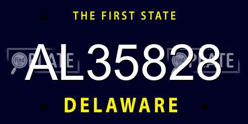 AL35828 Delaware License Plate