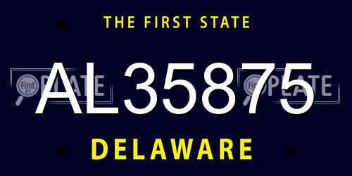 AL35875 Delaware License Plate