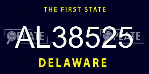 AL38525 Delaware License Plate