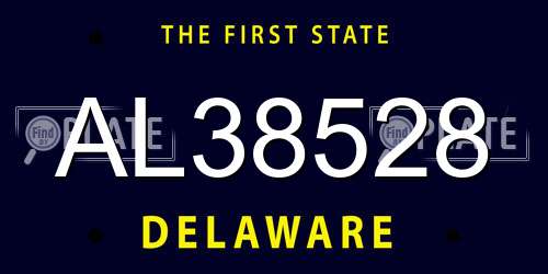 AL38528 Delaware License Plate