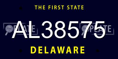 AL38575 Delaware License Plate