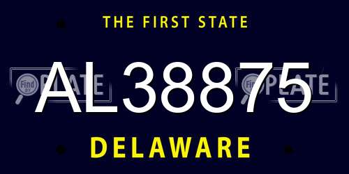 AL38875 Delaware License Plate