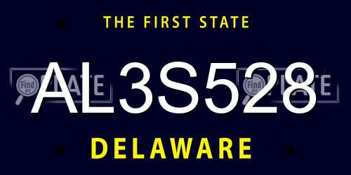 AL3S528 Delaware License Plate