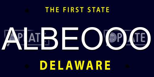 ALBEOOO Delaware License Plate