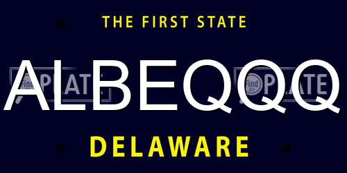ALBEQQQ Delaware License Plate