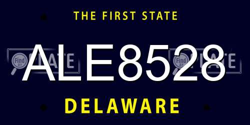 ALE8528 Delaware License Plate