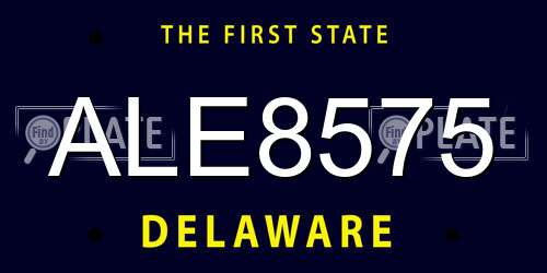 ALE8575 Delaware License Plate