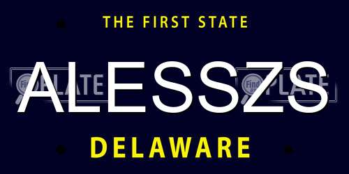 ALESSZS Delaware License Plate