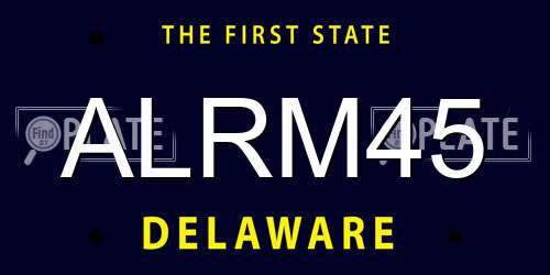 ALRM45 Delaware License Plate