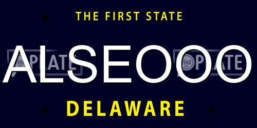 ALSEOOO Delaware License Plate