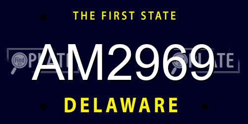 AM2969 Delaware License Plate