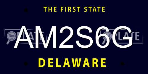 AM2S6G Delaware License Plate